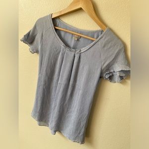 Pale blue evening top